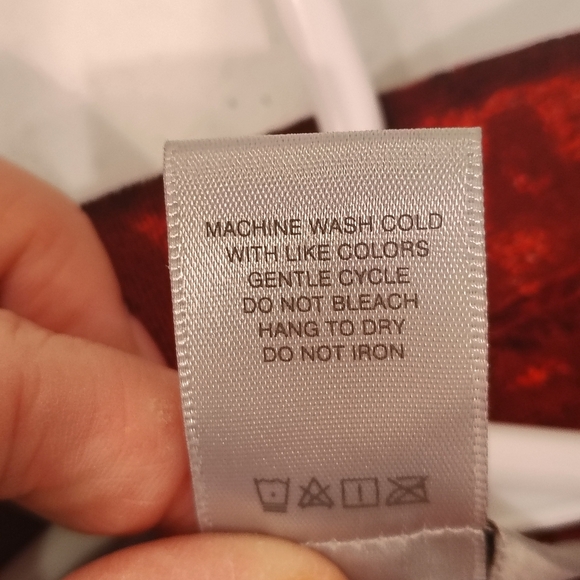 Multiples Blouse Women's Medium Crushed Cranberry Red Velvet Button Up 90s Y2K - Picture 6 of 8